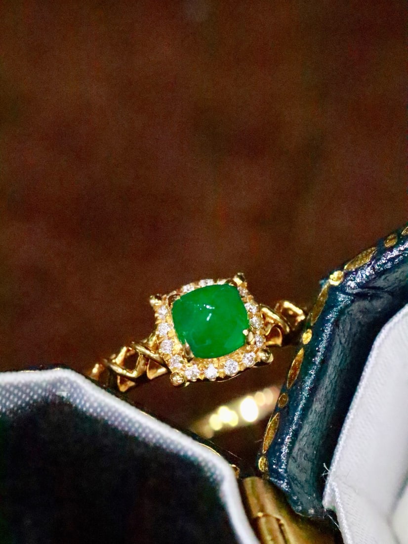 14k Gold 0.46 Ctw Natural Emerald & Diamond Ring - 4