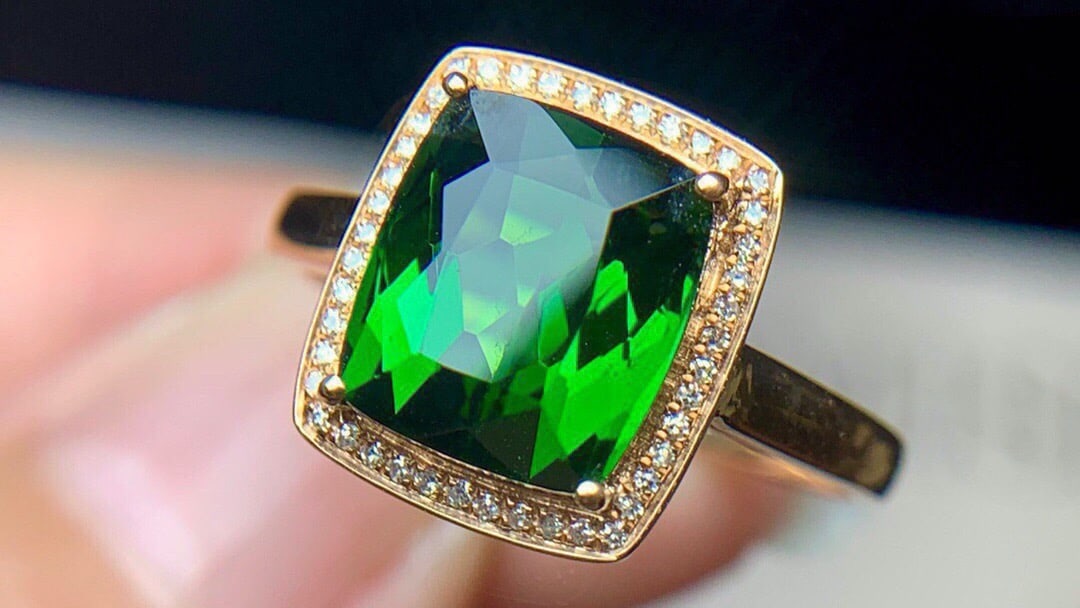 14k Gold 4.7 Ct Natural Tourmaline & Diamond Ring - 2