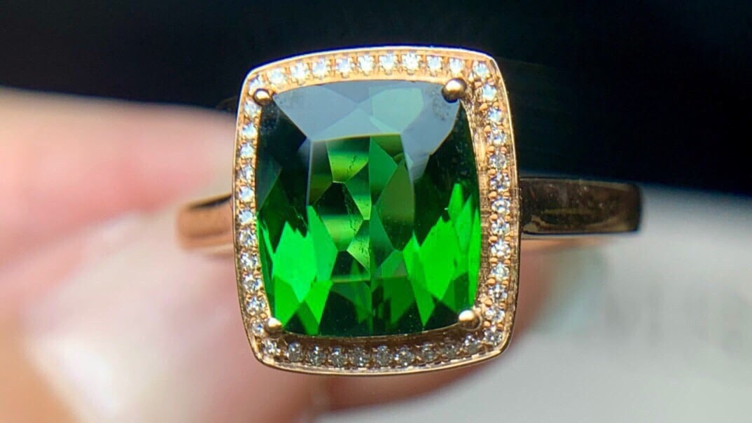 14k Gold 4.7 Ct Natural Tourmaline & Diamond Ring - 3
