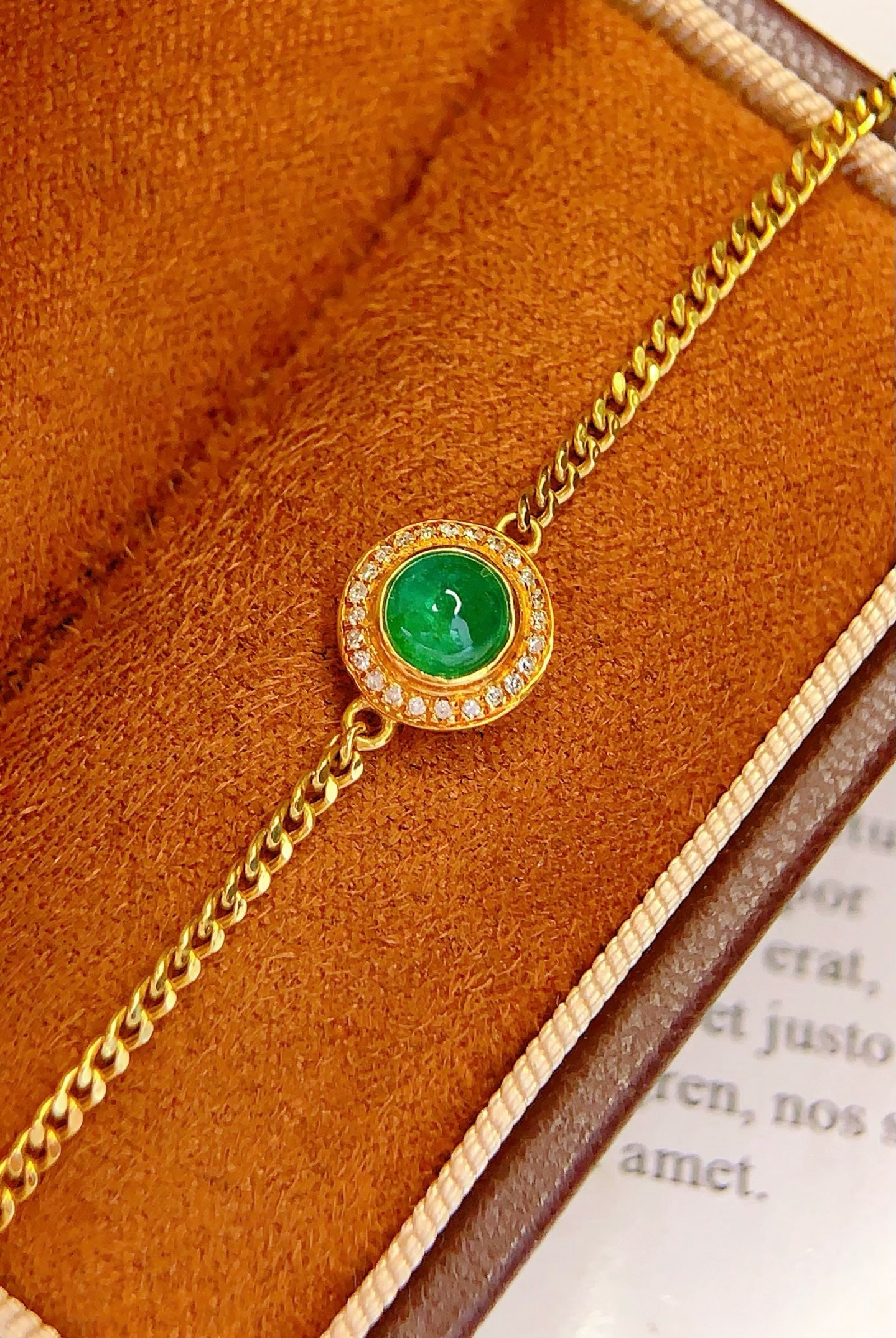 14k Gold 0.65 Ct Natural Emerald & Diamond Bracelet - 2
