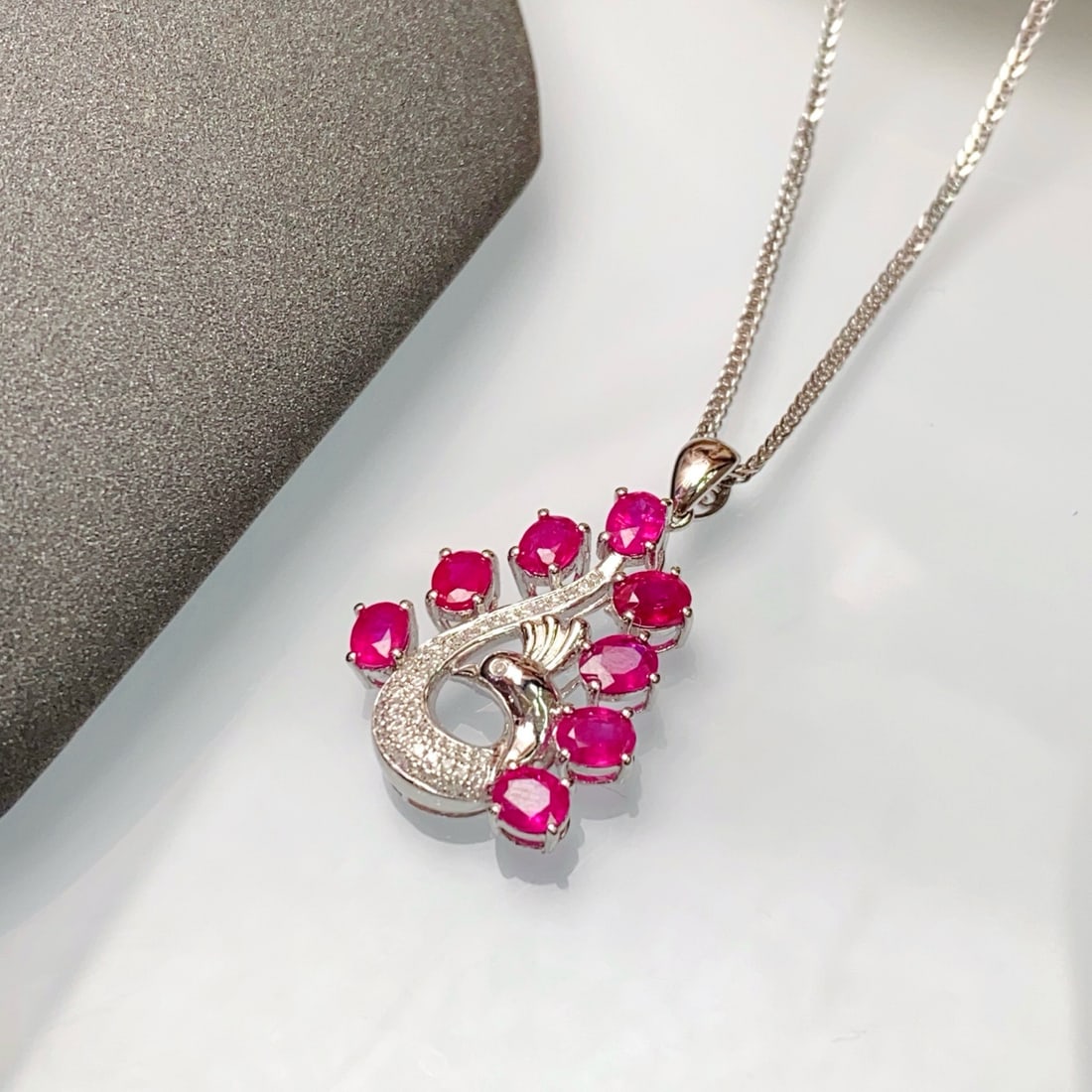 14k Gold 3.30 Ct Natural Ruby & Diamond Pendant( Without Chain ): Ref:231172333 // gold content:14k gold // main gemstone:ruby // shape:oval // carat weight:3. 30ct // color:red // treatment:natural // // adjacent gemstone 2 : diamond // number of stones:49 //