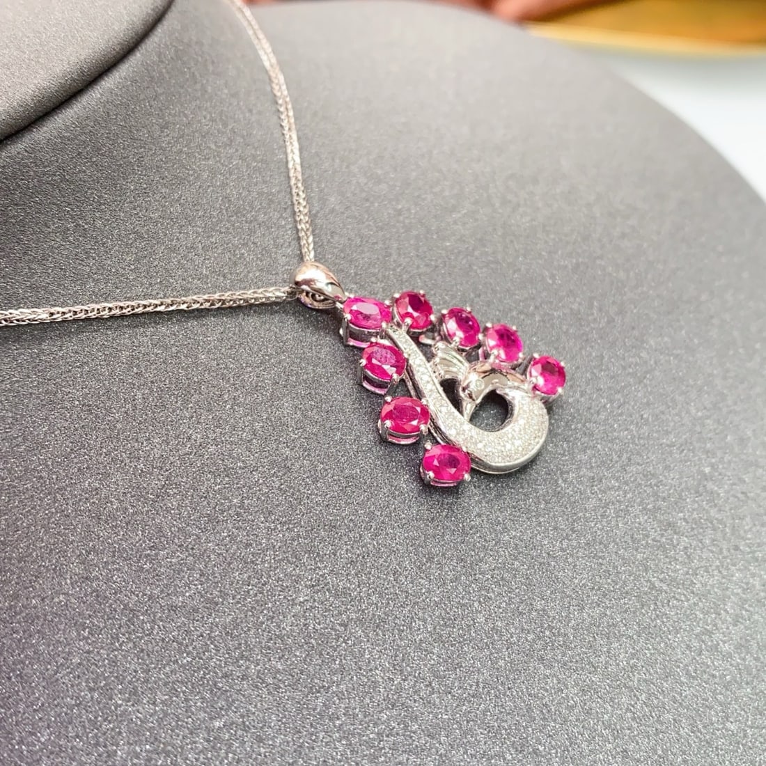 14k Gold 3.30 Ct Natural Ruby & Diamond Pendant( Without Chain ) - 4