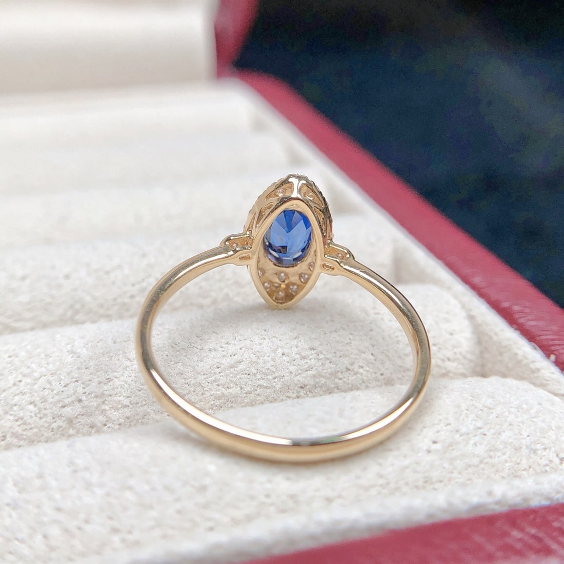 14k Gold 0.82 Ctw Natural Sapphire & Diamond Ring - 6