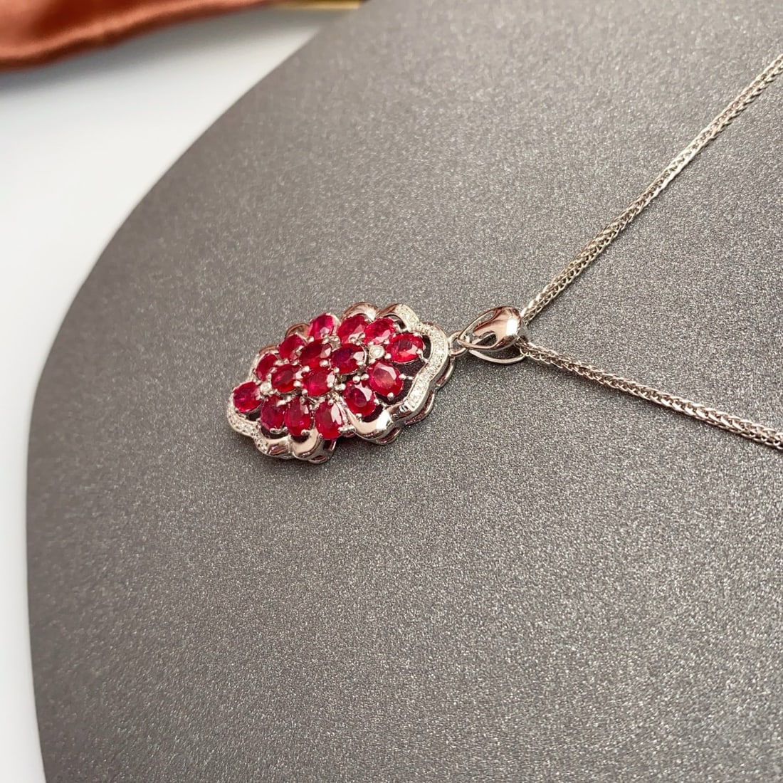 14k Gold 3.00 Ct Natural Ruby & Diamond Pendant( Without Chain ) - 3