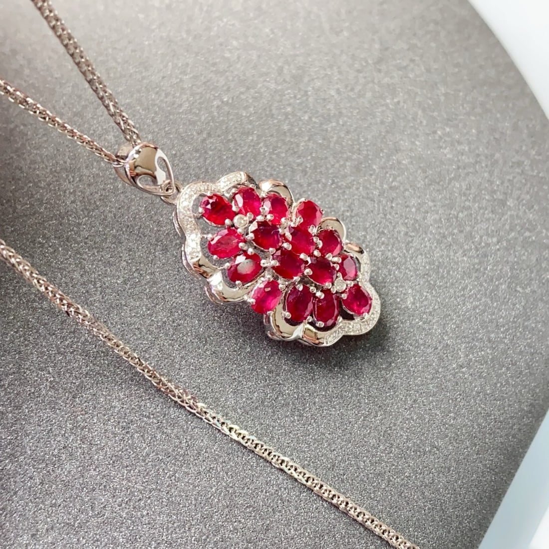 14k Gold 3.00 Ct Natural Ruby & Diamond Pendant( Without Chain ) - 5
