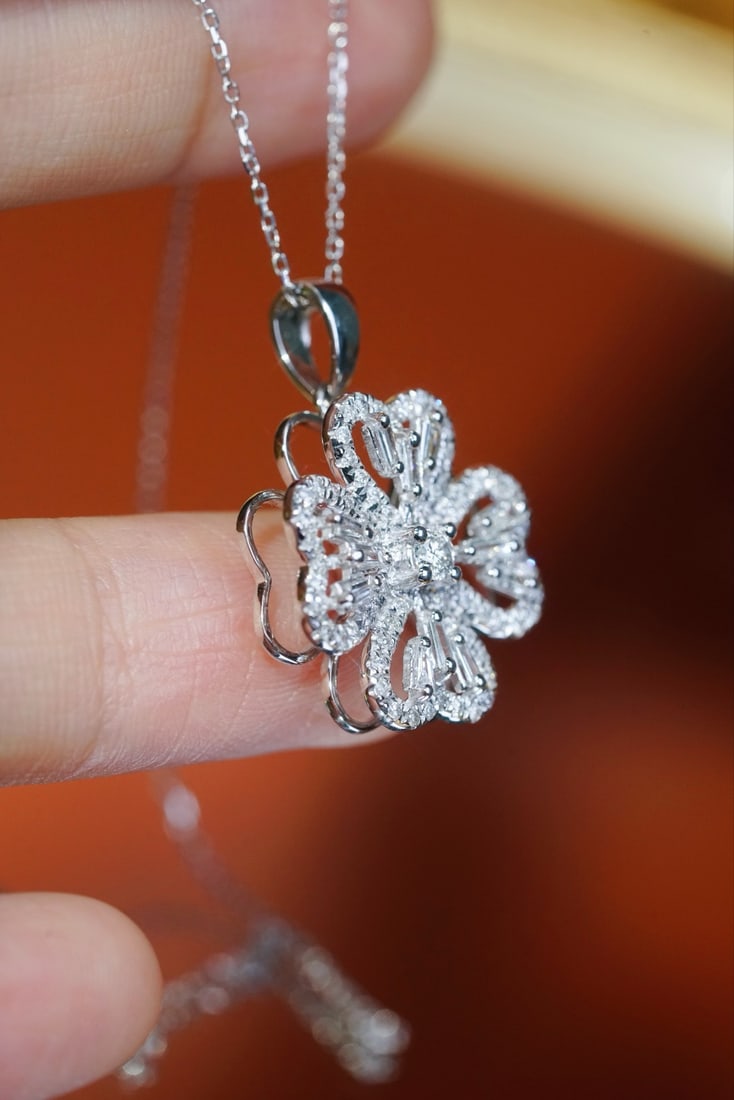 14k Gold 0.75 Ct Natural H Diamond Pendant( Without Chain ) - 2