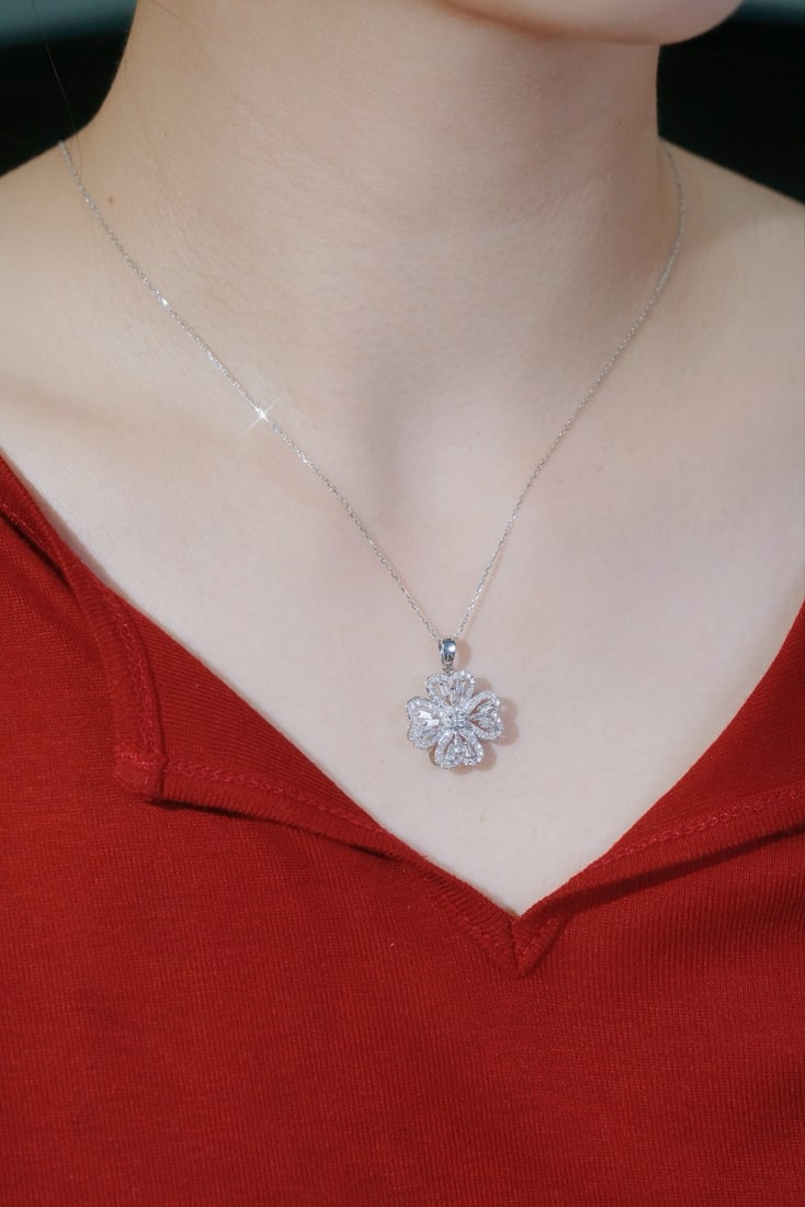 14k Gold 0.75 Ct Natural H Diamond Pendant( Without Chain ) - 3