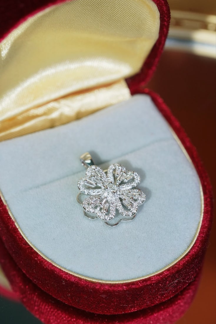 14k Gold 0.75 Ct Natural H Diamond Pendant( Without Chain ) - 8