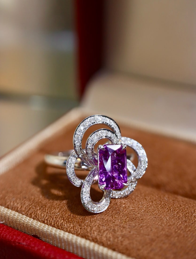 14k Gold 2.02 Ctw Natural Sapphire & Diamond Ring - 4