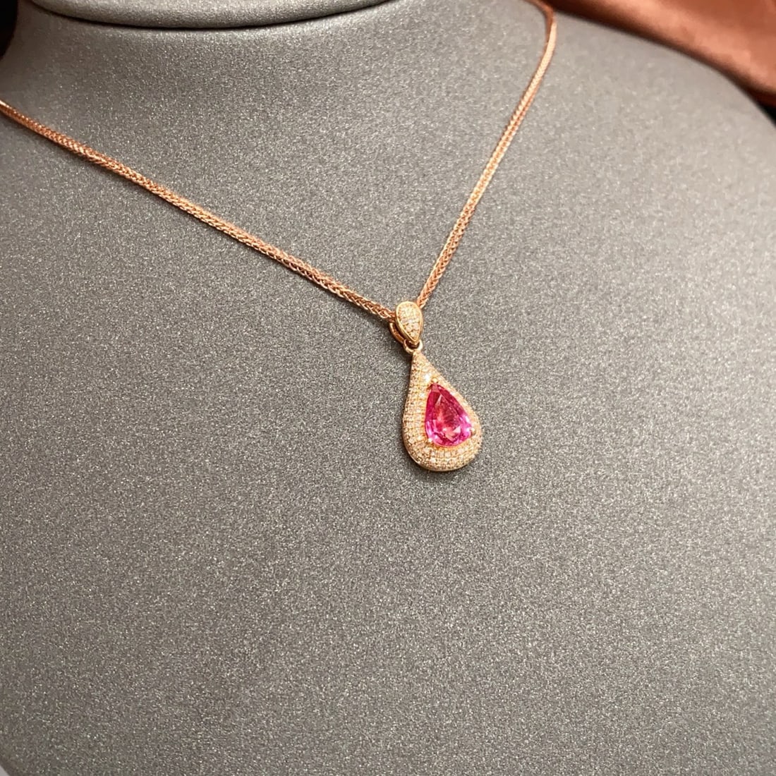 14k Gold 1.15 Ct Natural Ruby & Diamond Pendant( Without Chain ) - 5