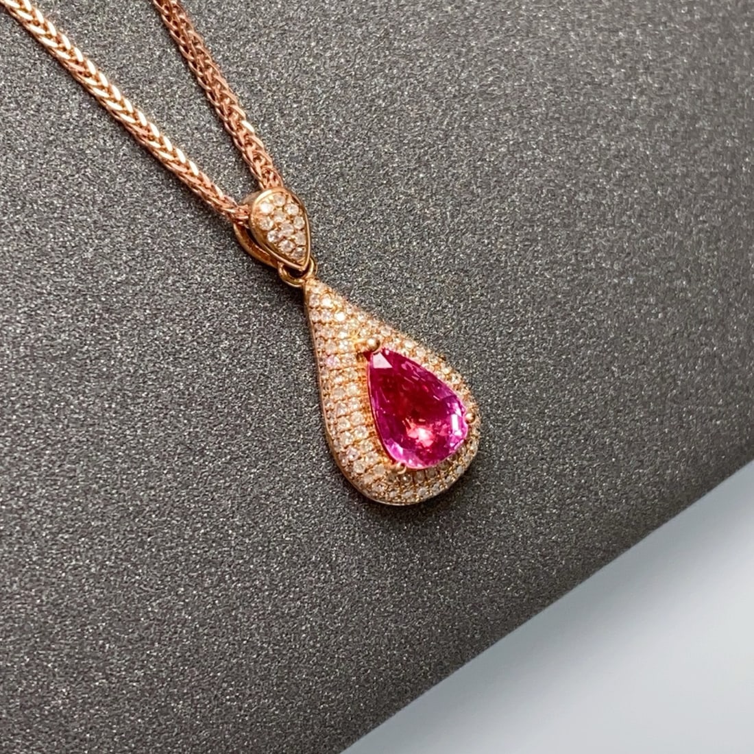 14k Gold 1.15 Ct Natural Ruby & Diamond Pendant( Without Chain ) - 6
