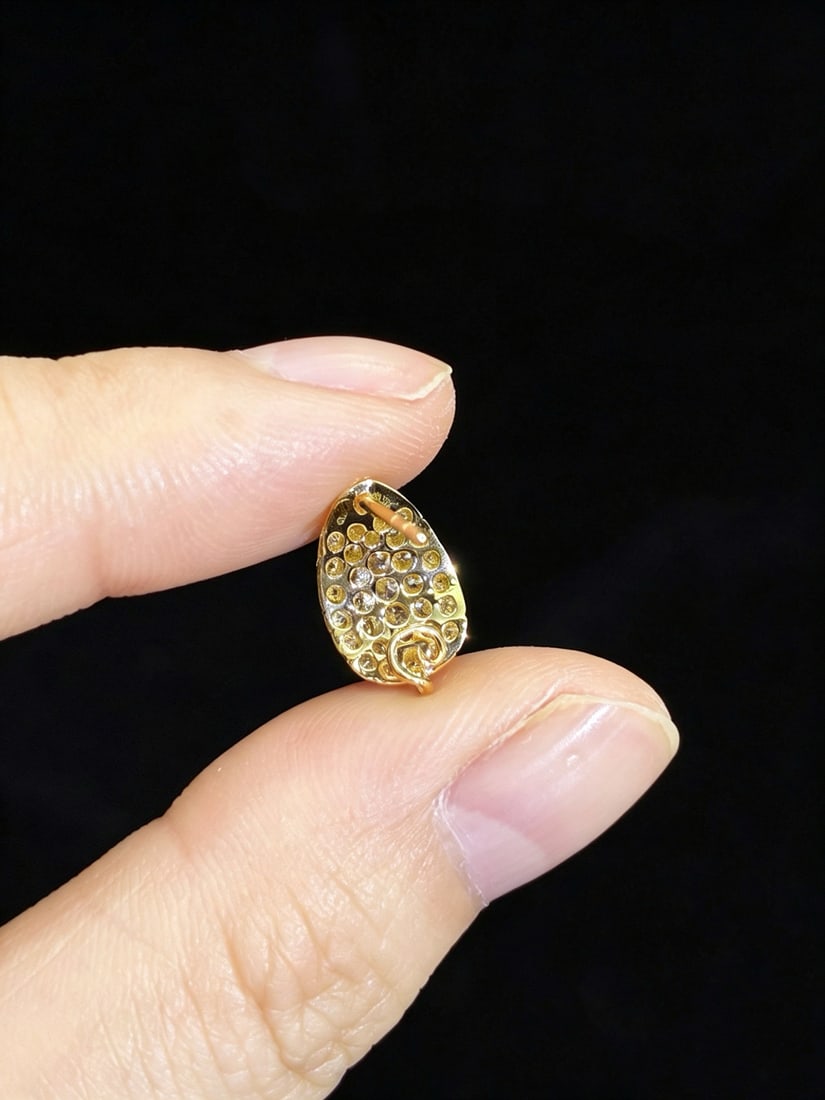 14k Gold 1.04 Ct Natural H Diamond Earrings - 4