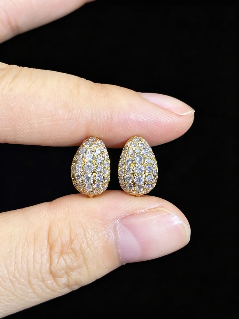 14k Gold 1.04 Ct Natural H Diamond Earrings - 6