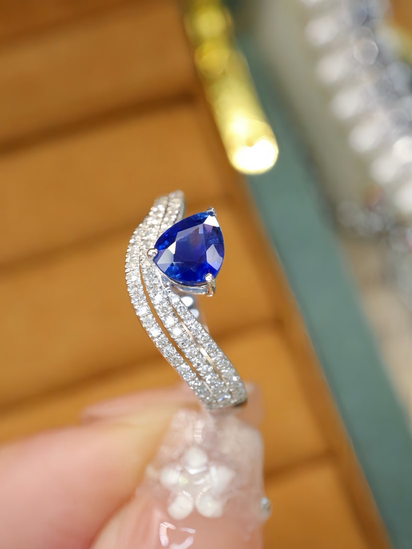 14k Gold 1.20 Ctw Natural Sapphire & Diamond Ring - 3