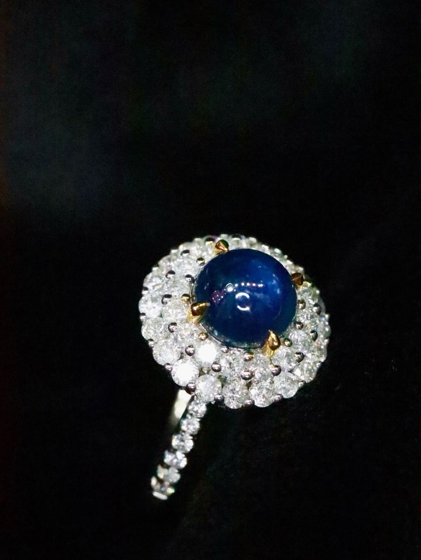 14k Gold 2.84 Ctw Natural Sapphire & Diamond Ring - 3