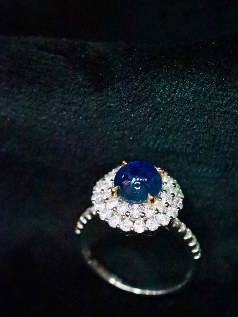 14k Gold 2.84 Ctw Natural Sapphire & Diamond Ring - 4