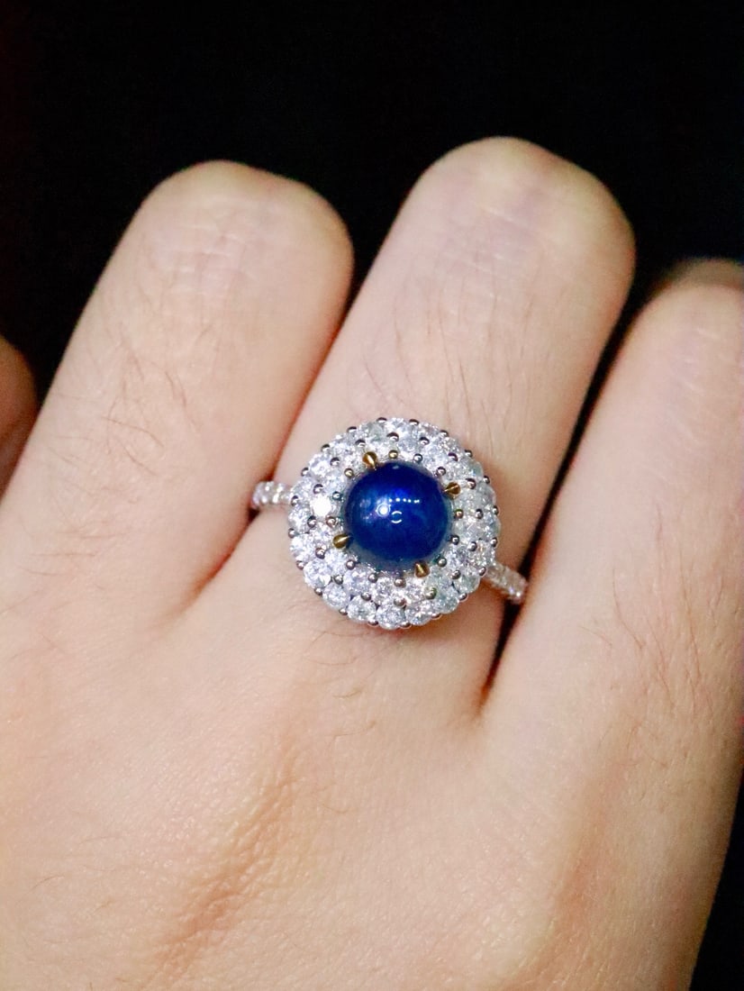 14k Gold 2.84 Ctw Natural Sapphire & Diamond Ring - 5