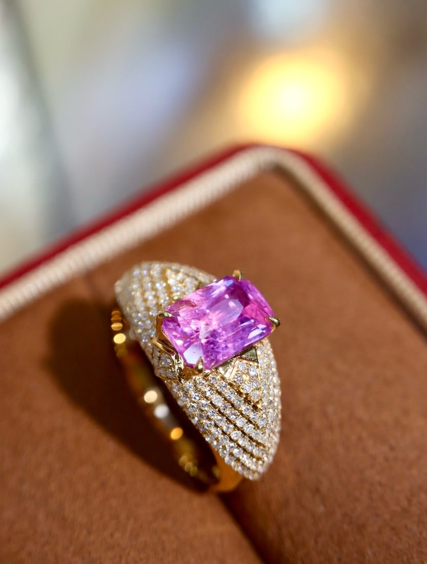 14k Gold 3.12 Ctw Natural Sapphire & Diamond Ring - 2