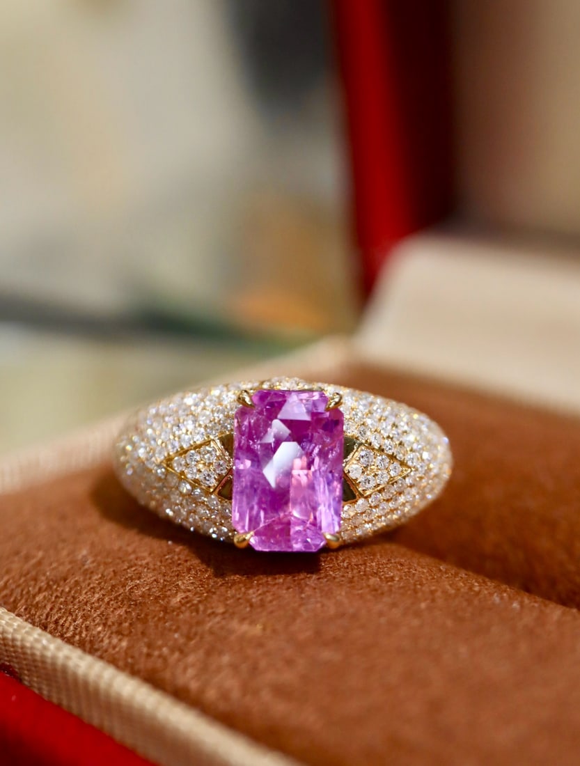 14k Gold 3.12 Ctw Natural Sapphire & Diamond Ring - 3