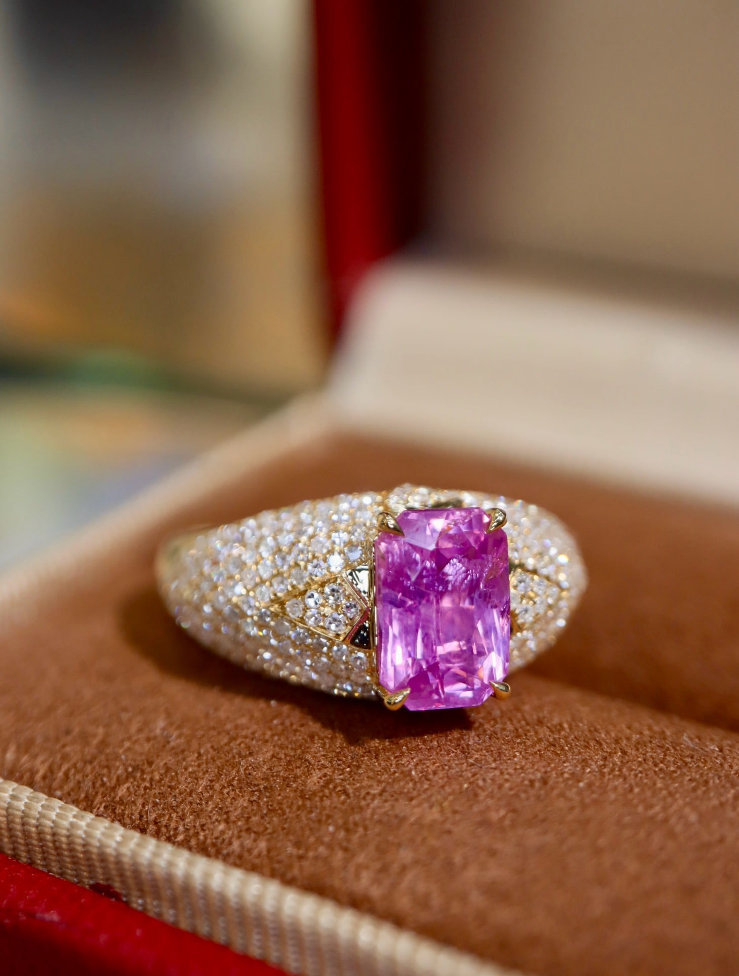 14k Gold 3.12 Ctw Natural Sapphire & Diamond Ring - 4