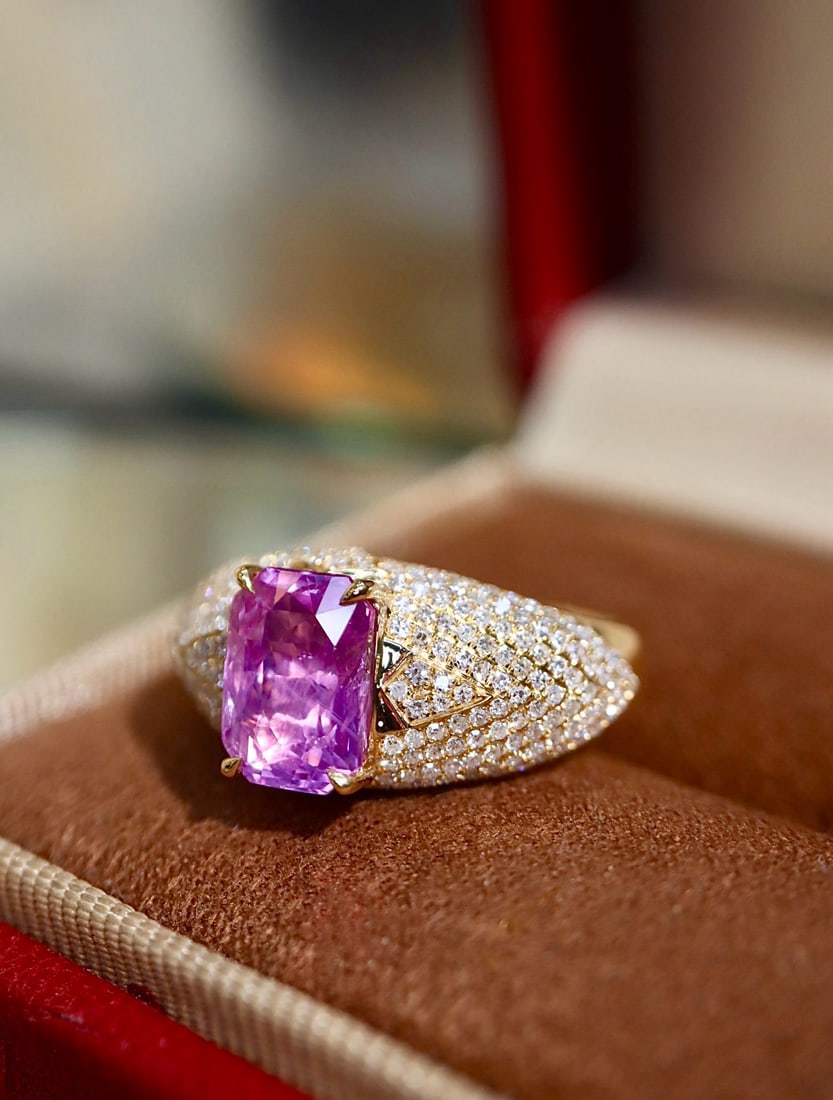 14k Gold 3.12 Ctw Natural Sapphire & Diamond Ring - 5