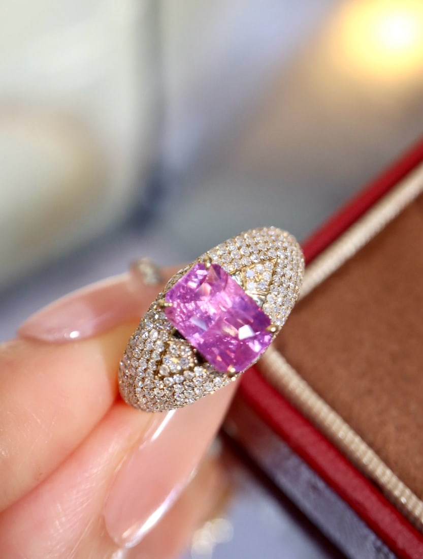 14k Gold 3.12 Ctw Natural Sapphire & Diamond Ring - 6