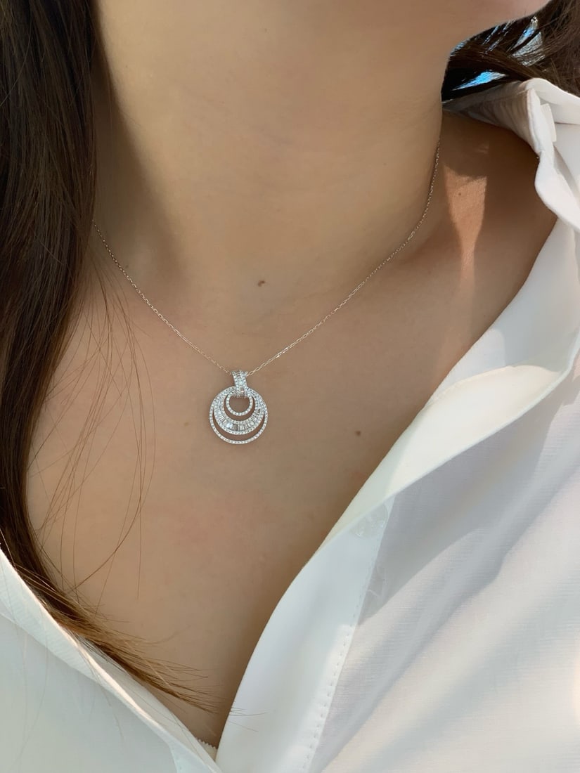 14k Gold 0.5 Ct Natural H Diamond Necklace - 3