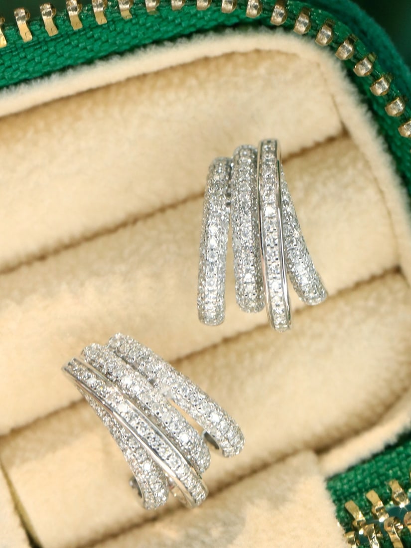 14k Gold 1 Ct Natural H Diamond Earrings - 6