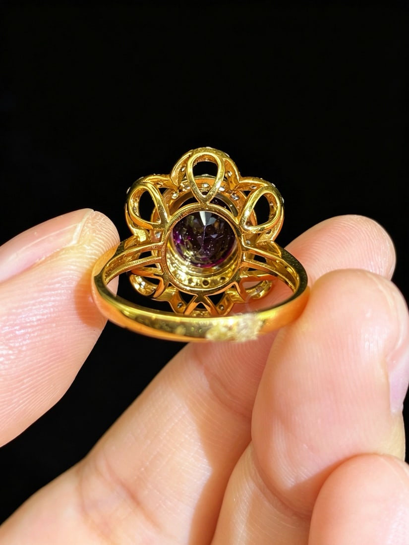 14k Gold 2.96 Ctw Natural Tourmaline & Diamond Ring - 5
