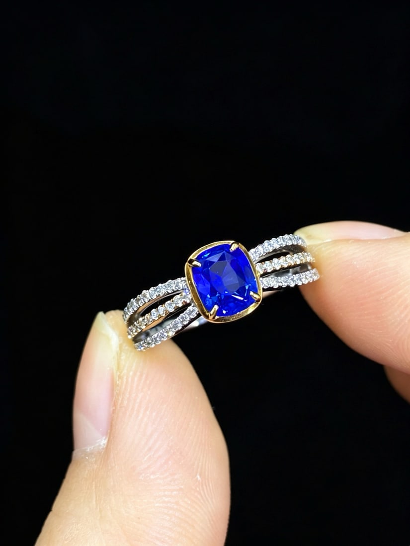 14k Gold 1.53 Ctw Natural Sapphire & Diamond Ring - 2