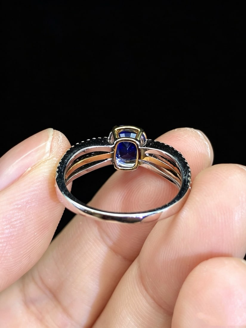 14k Gold 1.53 Ctw Natural Sapphire & Diamond Ring - 5