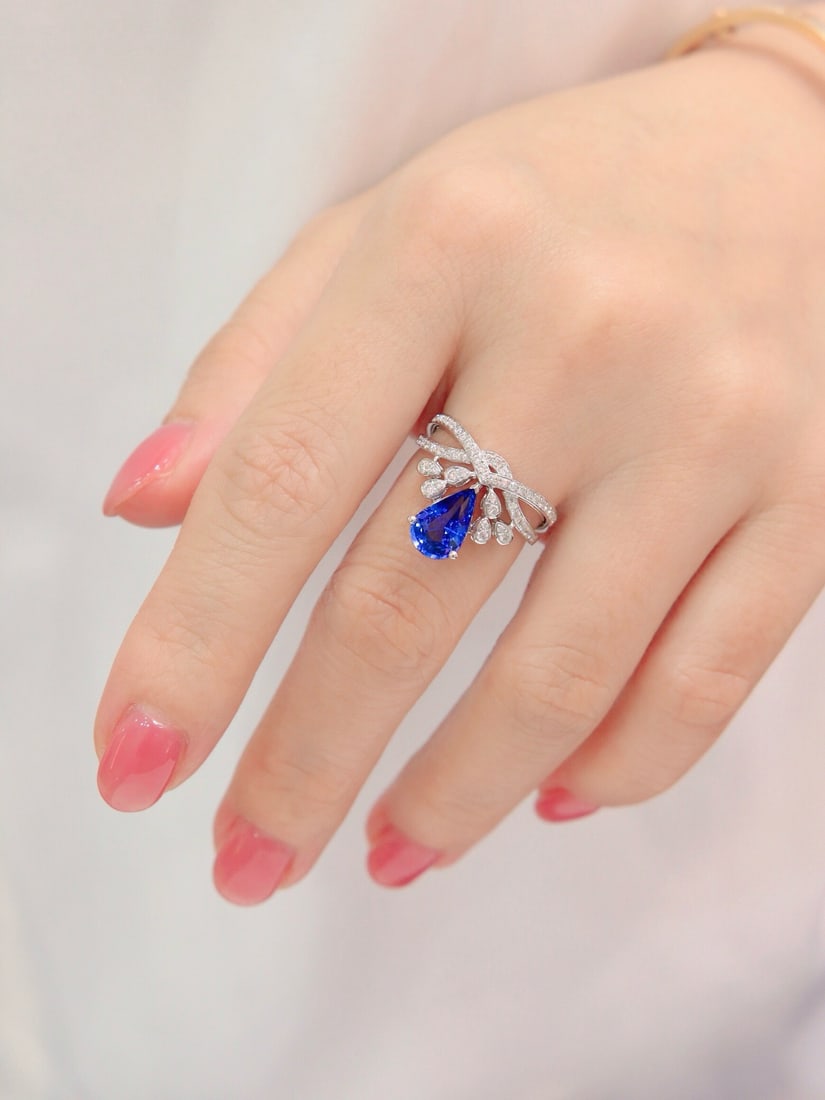 14k Gold 2.00 Ctw Natural Sapphire & Diamond Ring - 5