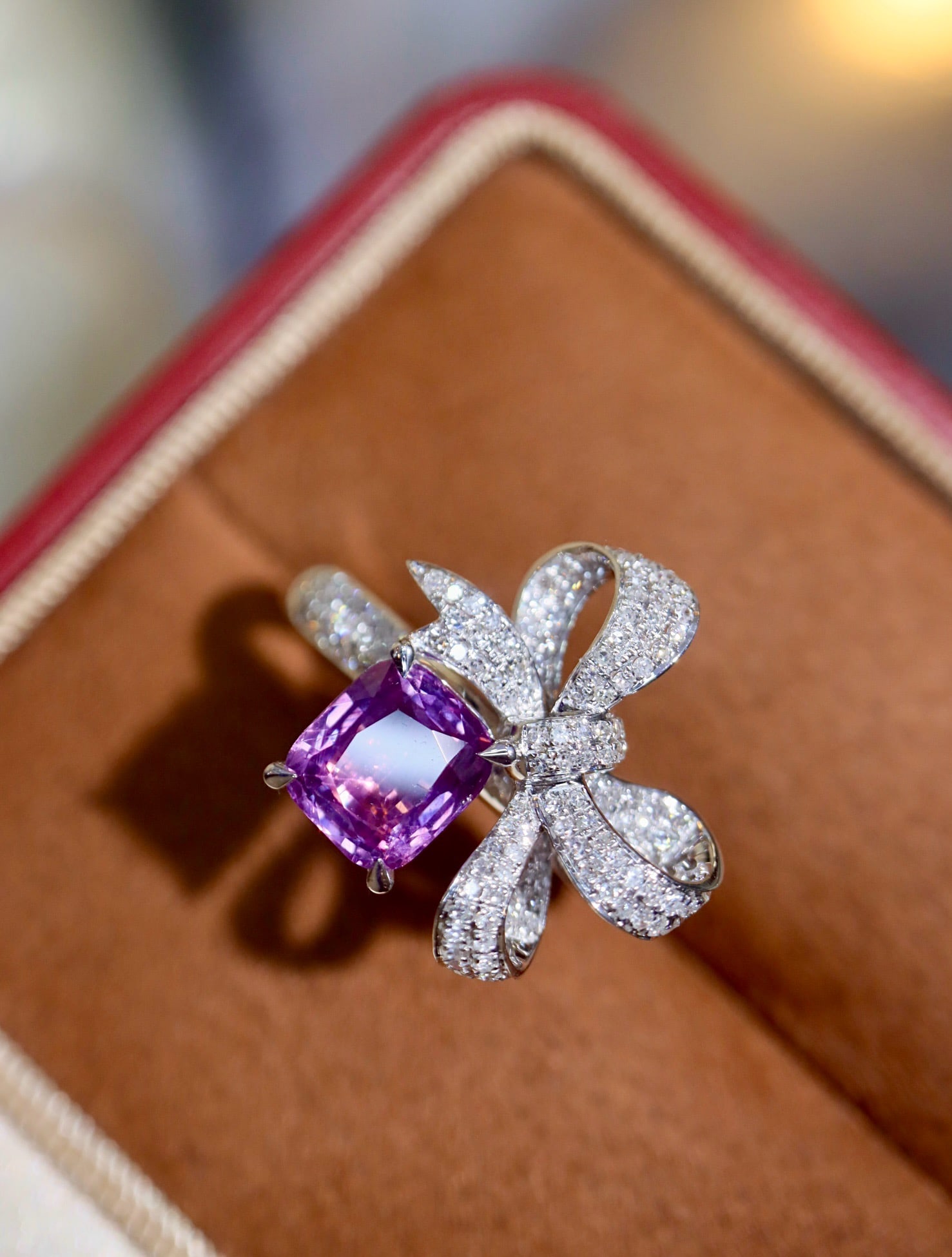 14k Gold 2.51 Ctw Natural Sapphire & Diamond Ring: Ref:231172407 // gold content:14k gold // ring size:7. 25us // // main gemstone:sapphire // shape:cushion // carat weight:2. 10ct // color:purple // treatment:natural // // adjacent gemstone 2 : diamo