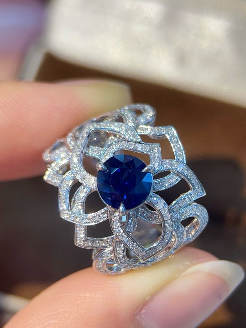 14k Gold 1.88 Ctw Natural Sapphire & Diamond Ring - 2