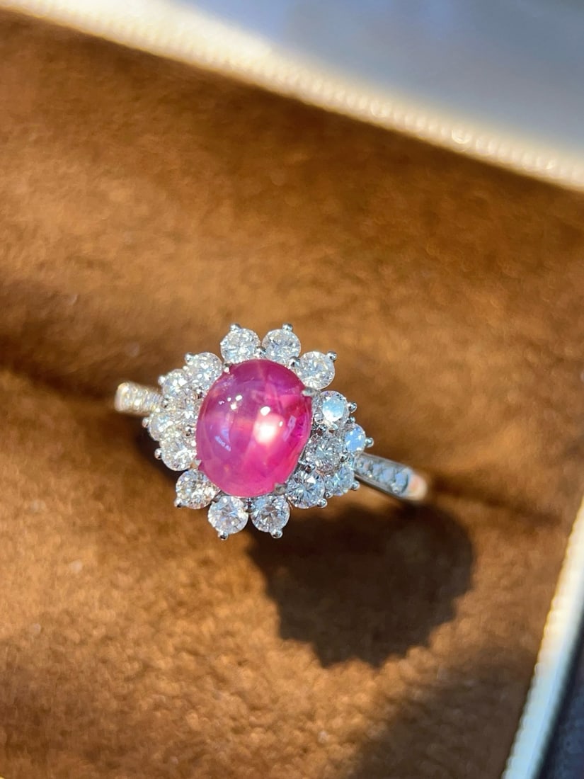 14k Gold 1.90 Ctw Natural Star Ruby & Diamond Ring - 3