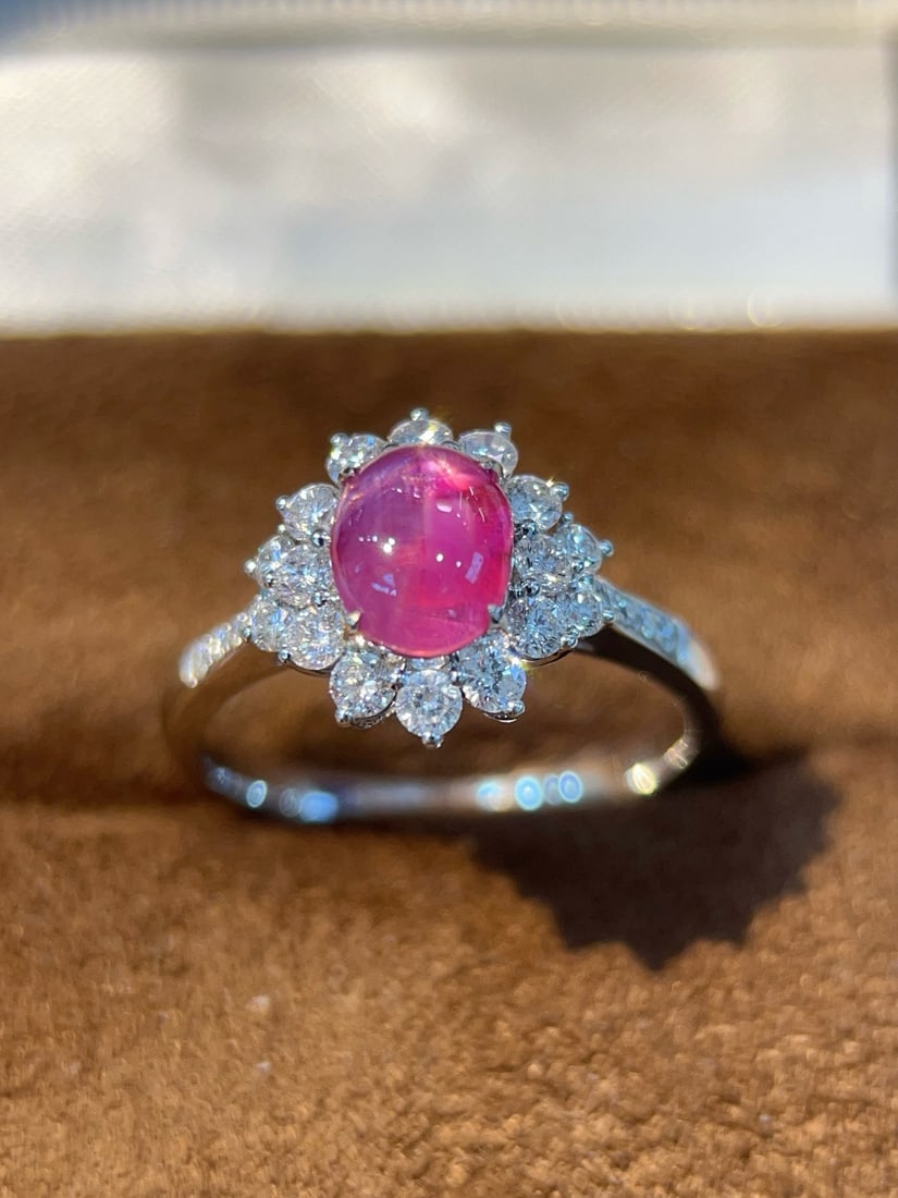 14k Gold 1.90 Ctw Natural Star Ruby & Diamond Ring - 4