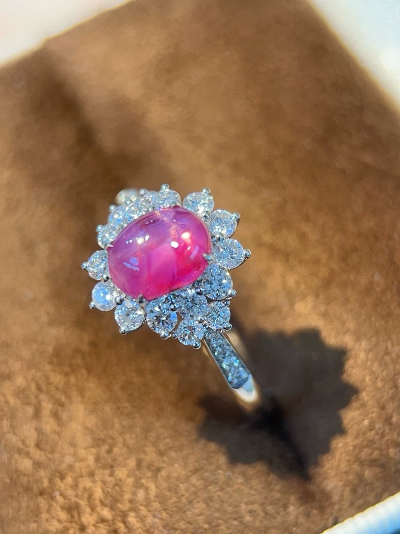 14k Gold 1.90 Ctw Natural Star Ruby & Diamond Ring - 5
