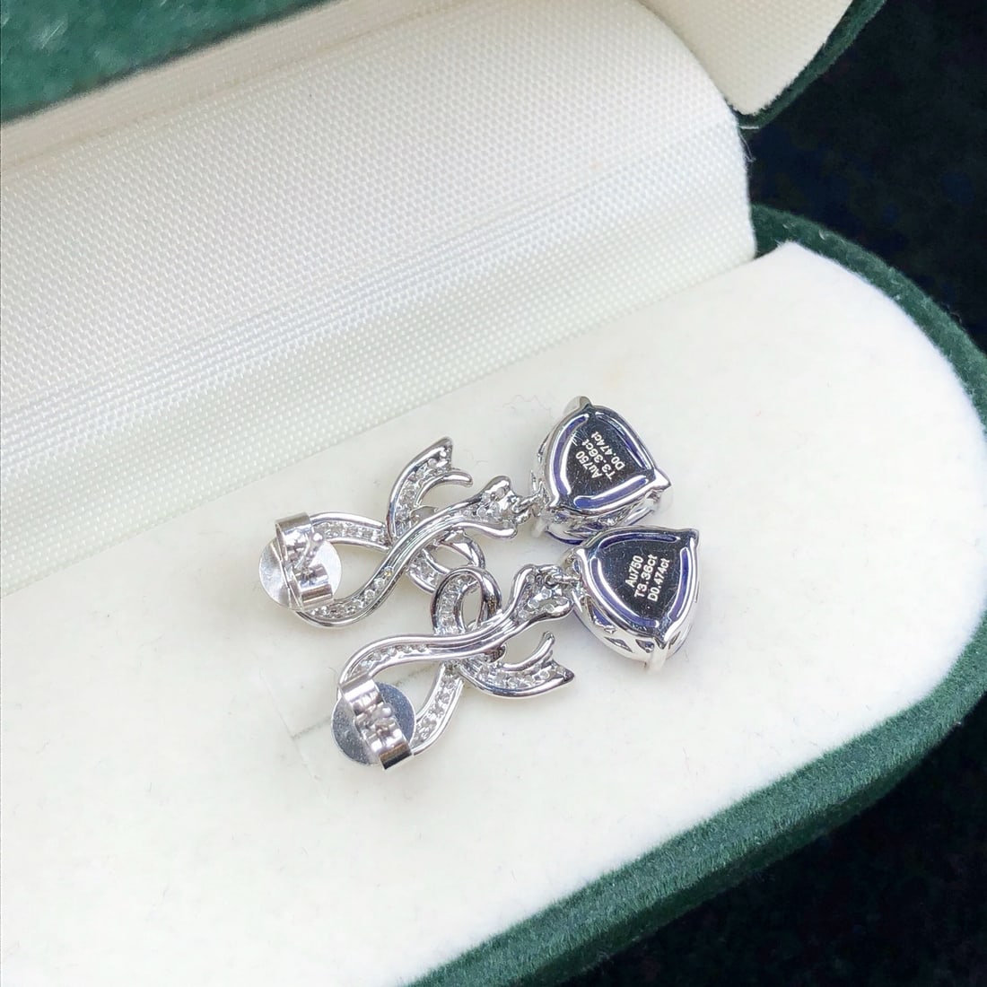 14k Gold 3.83 Ctw Natural Tanzanite & Diamond Earrings - 6