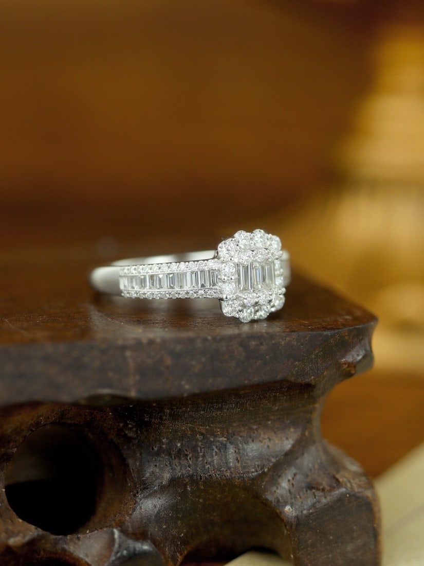 14k Gold 1 Ct Natural H Diamond Ring - 3