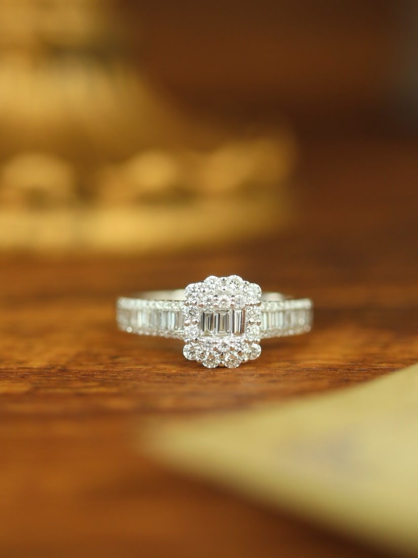 14k Gold 1 Ct Natural H Diamond Ring - 4