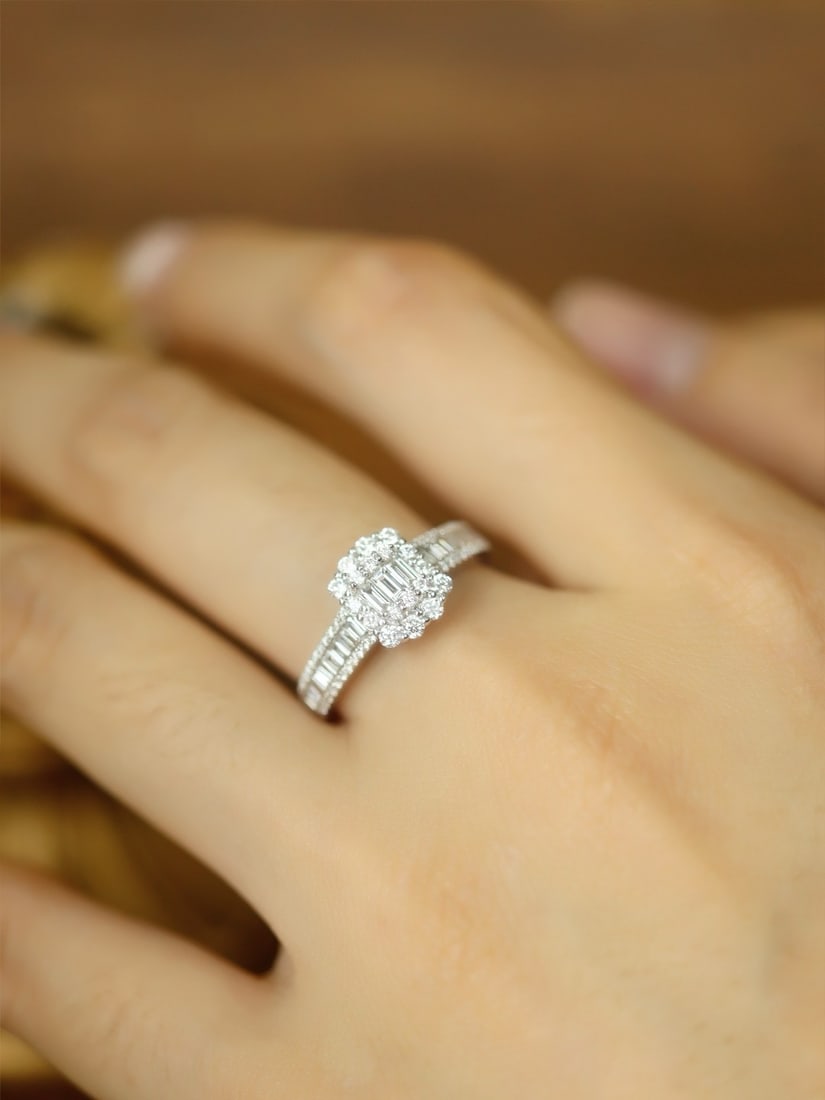 14k Gold 1 Ct Natural H Diamond Ring - 5