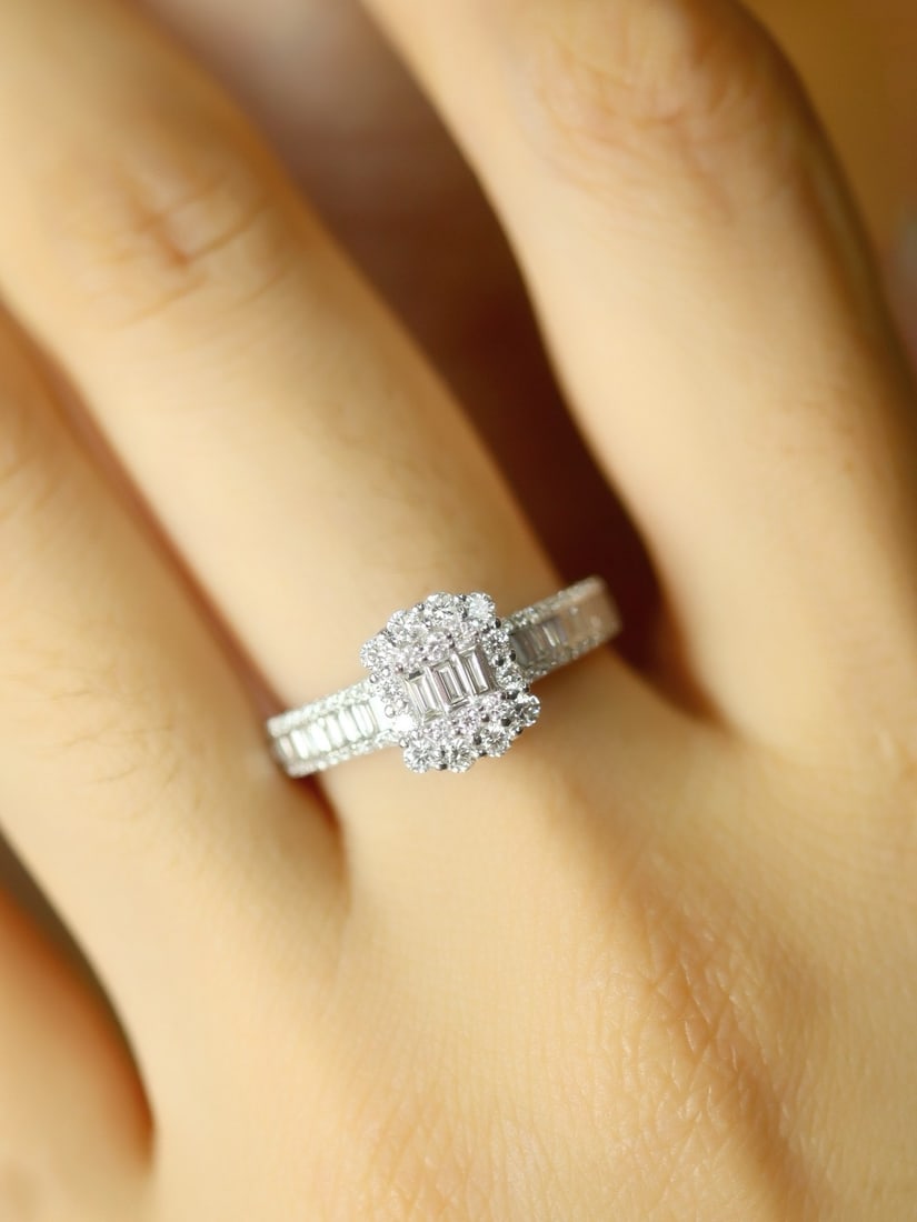 14k Gold 1 Ct Natural H Diamond Ring - 6