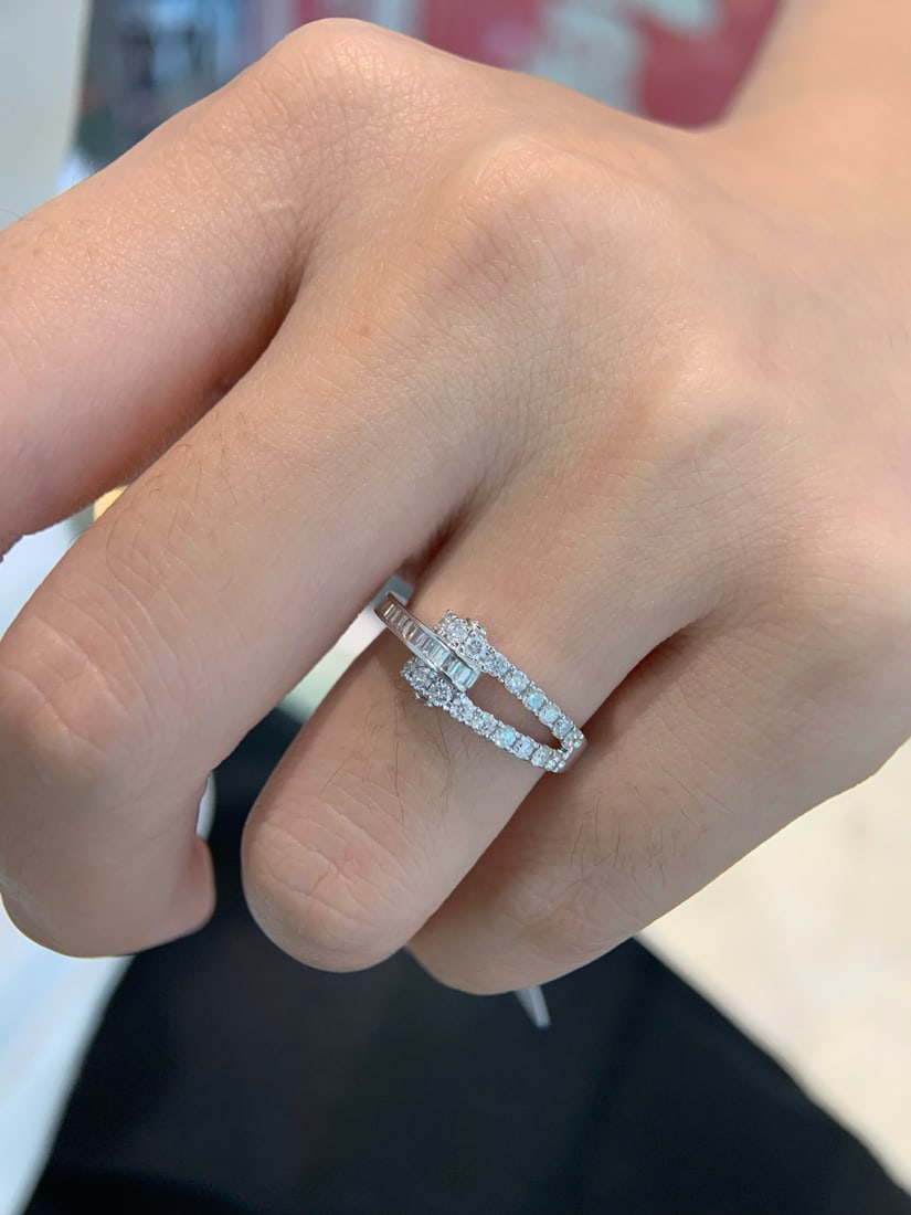 14k Gold 0.5 Ct Natural H Diamond Ring - 4