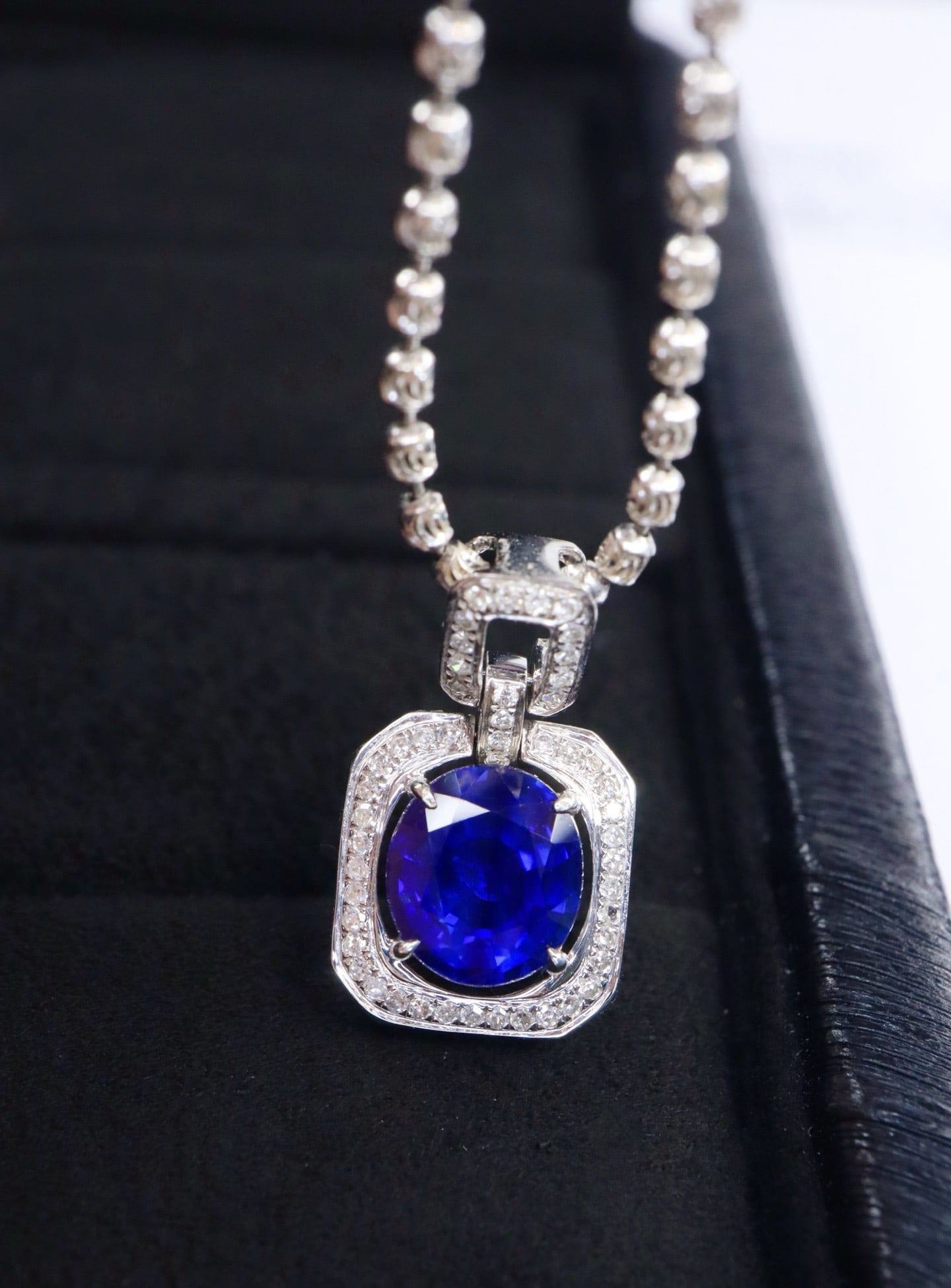 14k Gold 1.71 Ctw Natural Sapphire & Diamond Pendant( Without Chain ) - 3