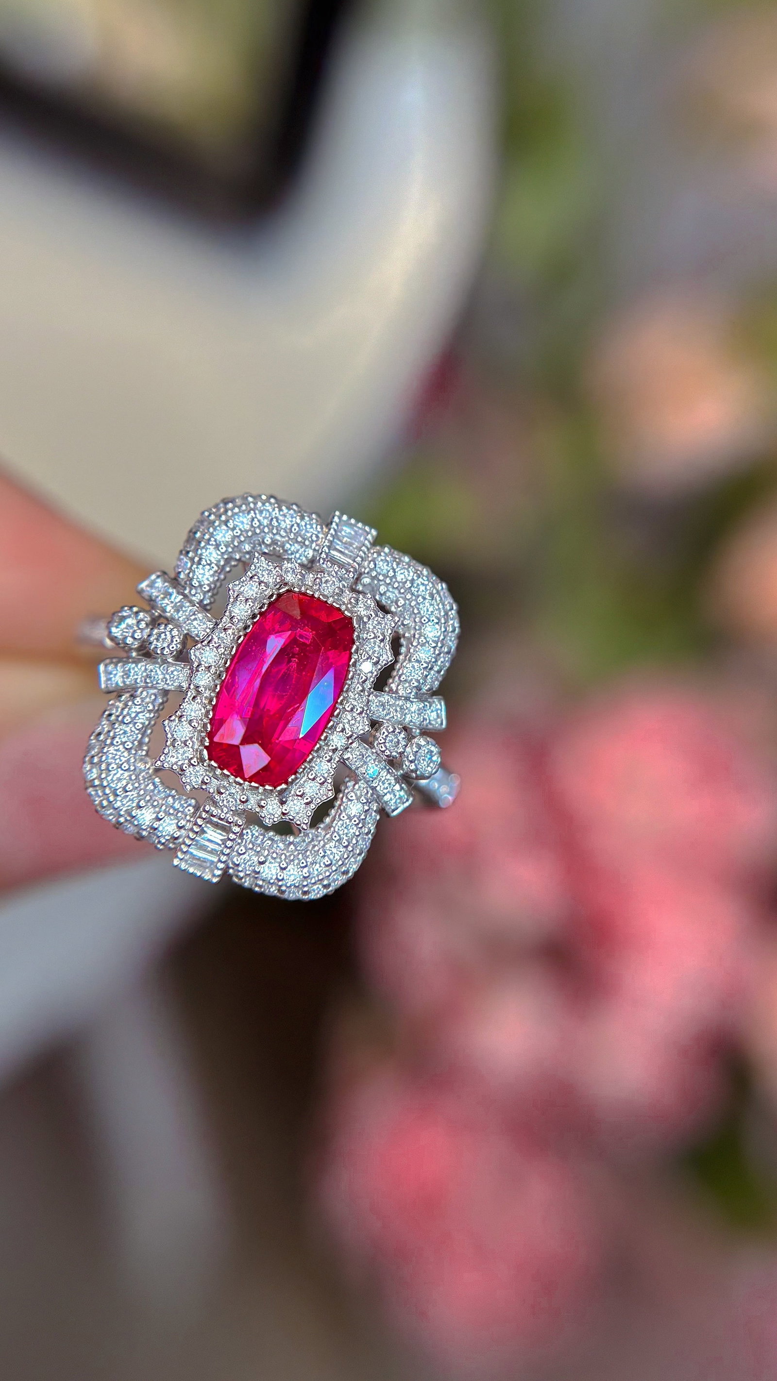 14k Gold 1.05 Ct Natural Ruby & Diamond Ring - 2