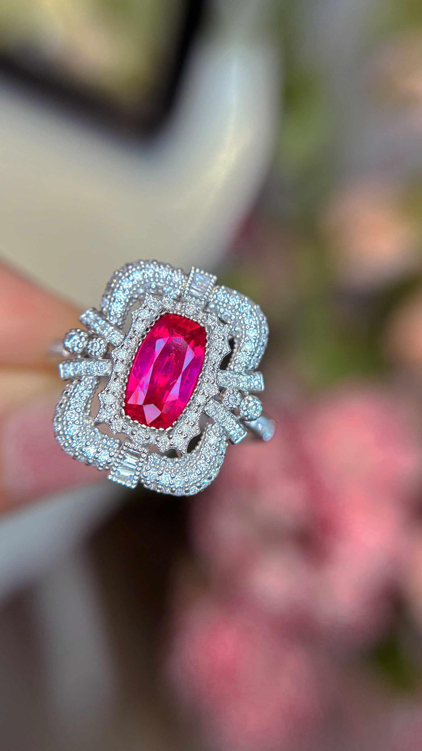 14k Gold 1.05 Ct Natural Ruby & Diamond Ring - 3