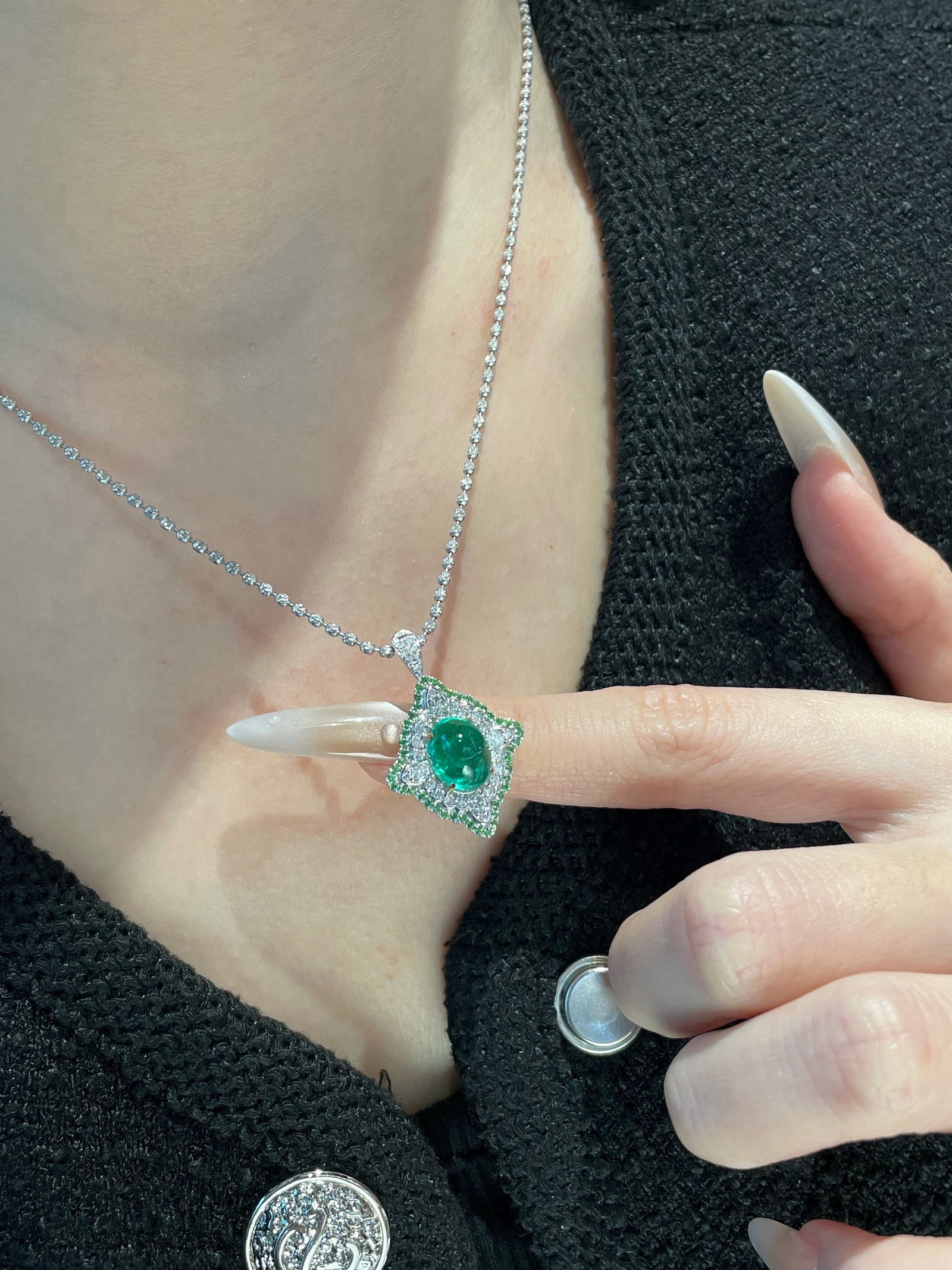 14k Gold 2.66 Ct Natural Emerald & Diamond Ring/pendant( Without Chain ) - 8