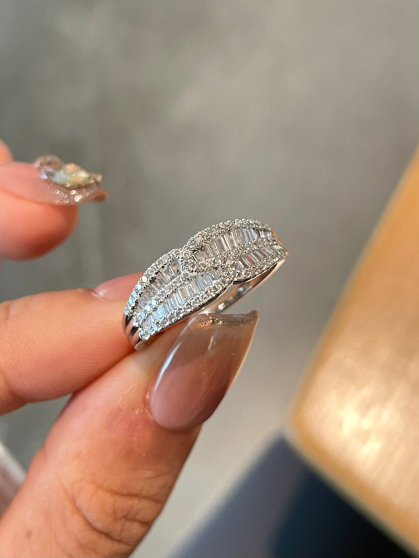 14k Gold 0.5 Ct Natural H Diamond Ring - 3