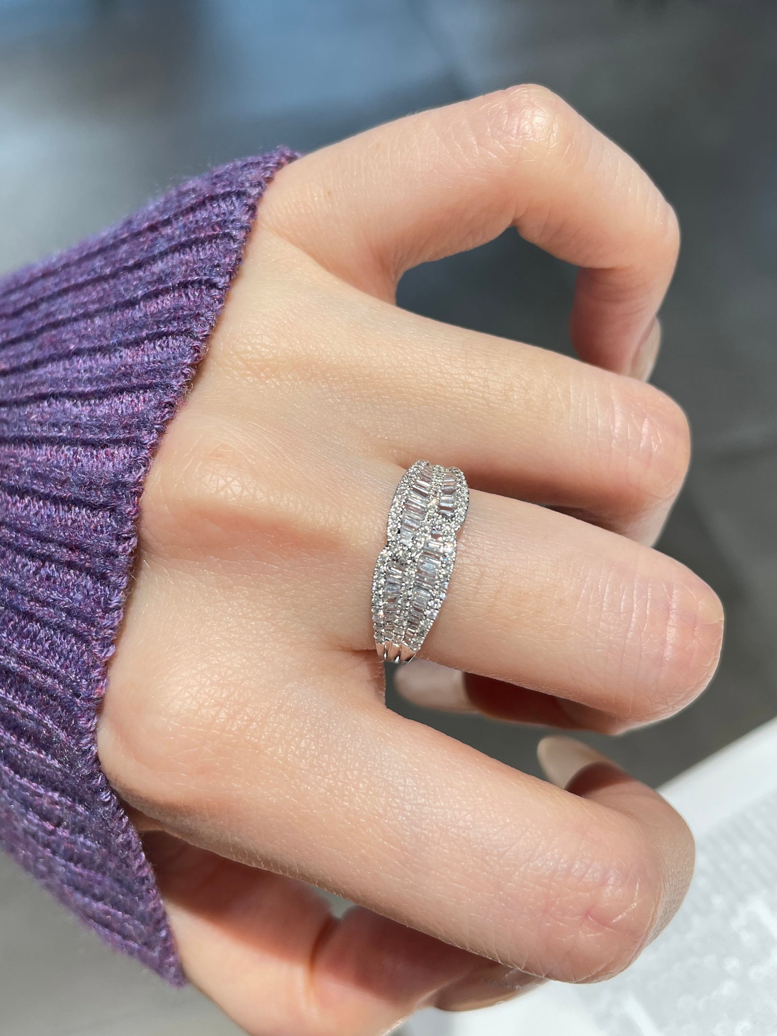 14k Gold 0.5 Ct Natural H Diamond Ring - 4