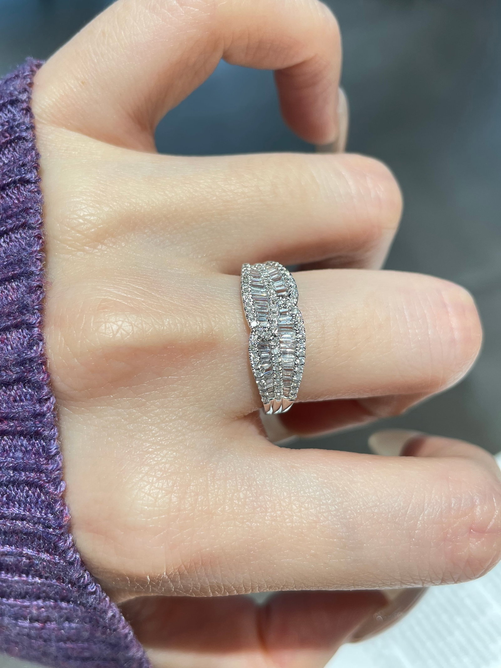 14k Gold 0.5 Ct Natural H Diamond Ring - 5